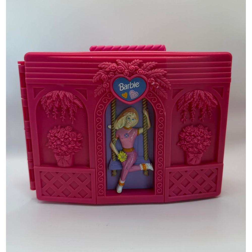Vintage 1999 Barbie Doll Trunk Pink Plastic Storage Case Tara Toy Corp 12100 USA